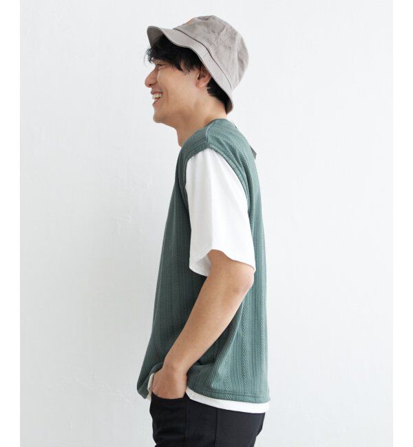 ikka「5分袖フェイクベストTシャツ」|Tシャツ・カットソー|