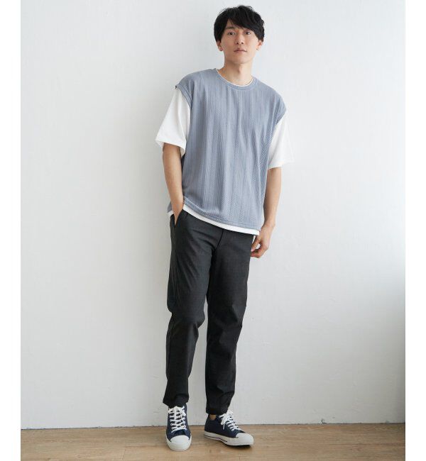 ikka「5分袖フェイクベストTシャツ」|Tシャツ・カットソー|