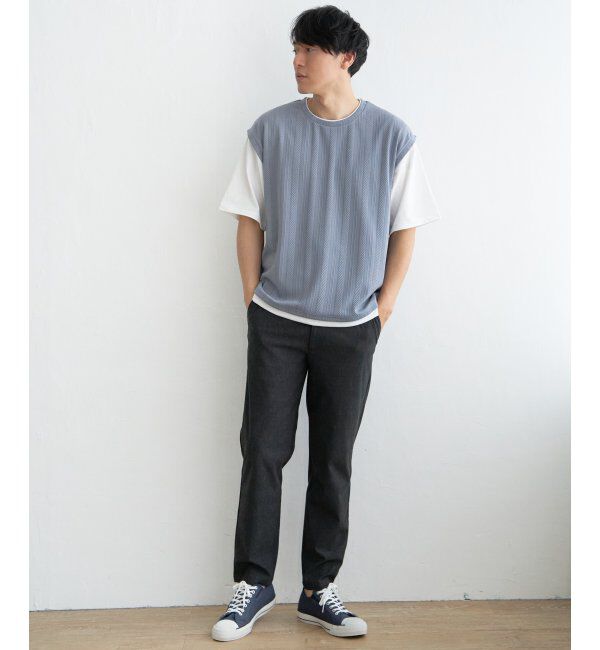 ikka「5分袖フェイクベストTシャツ」|Tシャツ・カットソー|