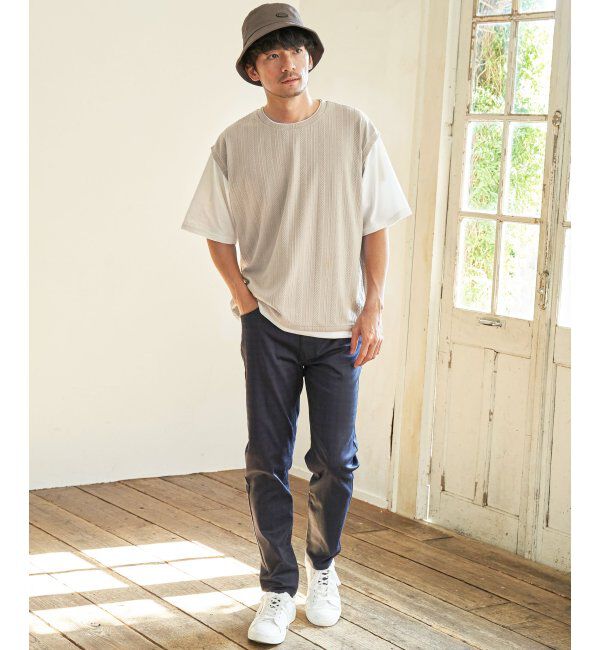 ikka「5分袖フェイクベストTシャツ」|Tシャツ・カットソー|