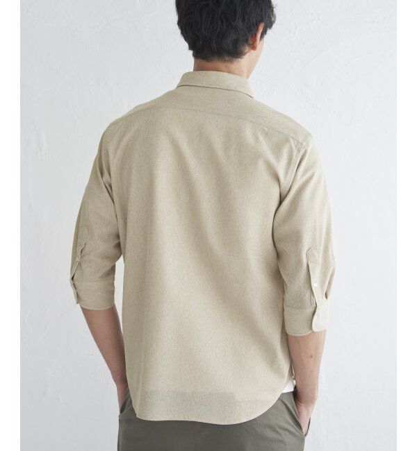 IKKA LOUNGE「7分袖シャリルジャージスイスカラーシャツ」|シャツ・ブラウス|