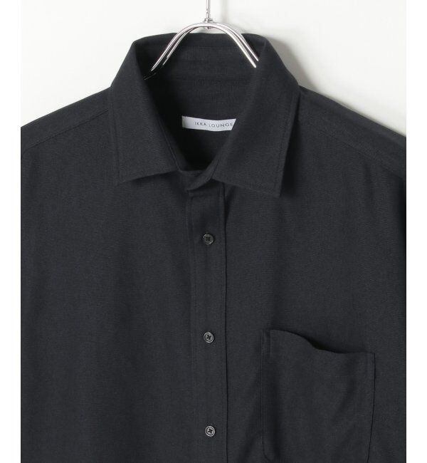 IKKA LOUNGE「7分袖シャリルジャージスイスカラーシャツ」|シャツ・ブラウス|