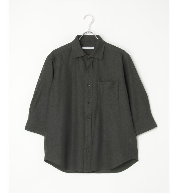 IKKA LOUNGE「7分袖シャリルジャージスイスカラーシャツ」|シャツ・ブラウス|