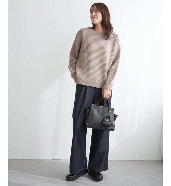 ikka「片ボタン変形リブニットプルオーバー」|プルオーバー|