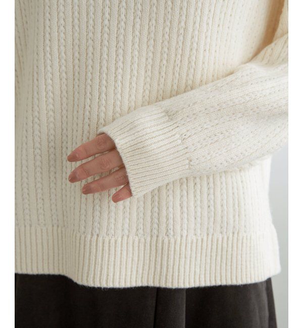 ikka「片ボタン変形リブニットプルオーバー」|プルオーバー|