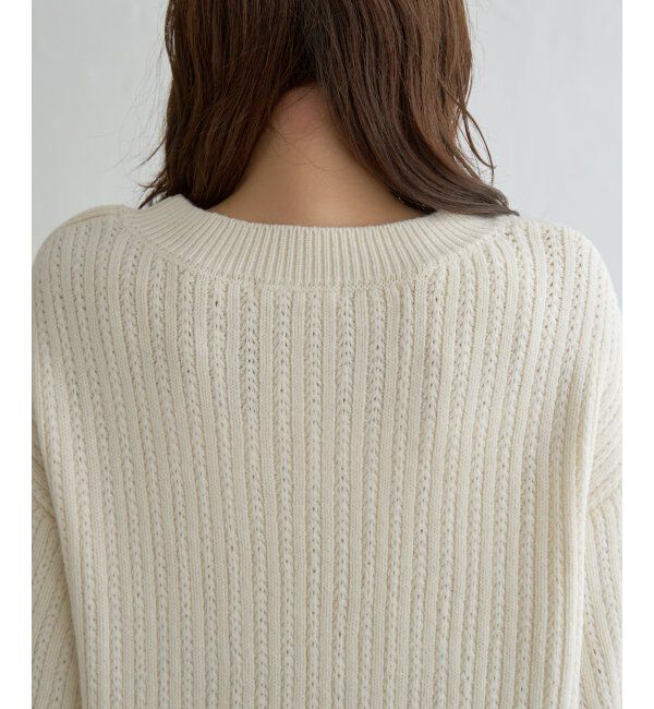 ikka「片ボタン変形リブニットプルオーバー」|プルオーバー|
