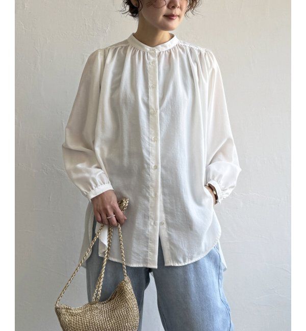 Lbc with Life「キリュウゾメバンドカラーチュニック」|シャツ・ブラウス|