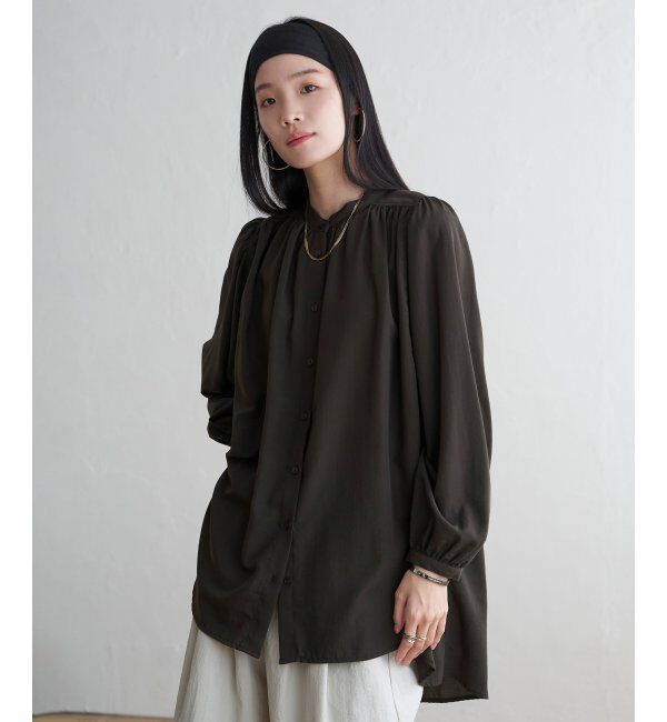 Lbc with Life「キリュウゾメバンドカラーチュニック」|シャツ・ブラウス|