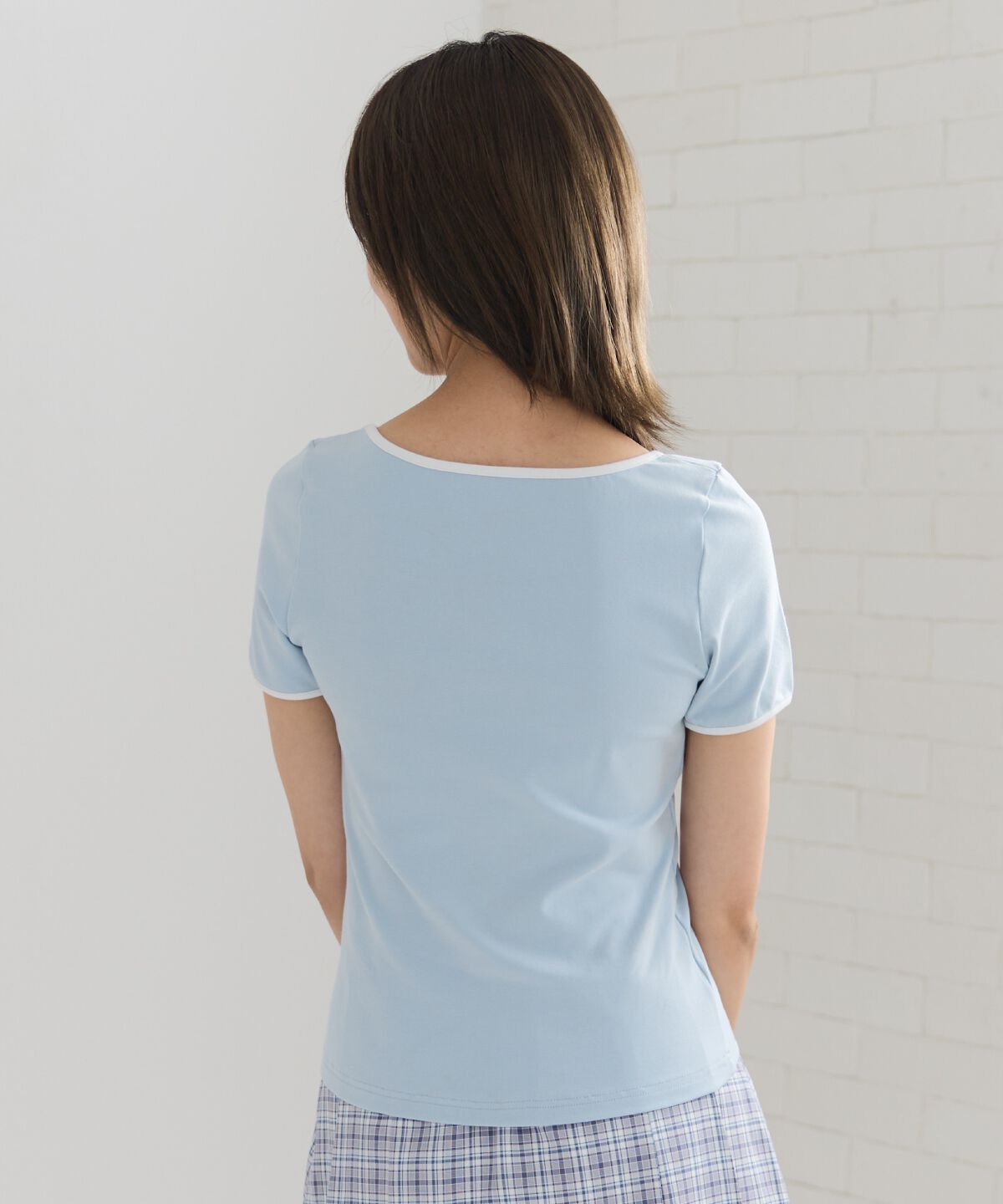 REDYAZEL「リボンエンブロイダリーパイピングＴシャツ」|Tシャツ・カットソー|