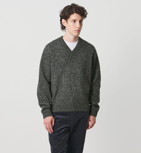 UNITED ARROWS「ウール コットン カシミア ムリネ Vネック ニット」|ニット・セーター|