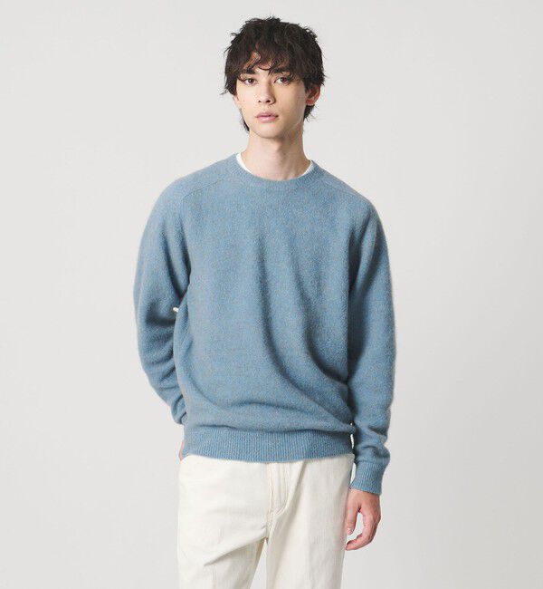 UNITED ARROWS「ヤク ヘアリー クルーネックニット」|ニット・セーター|LT.BLUE