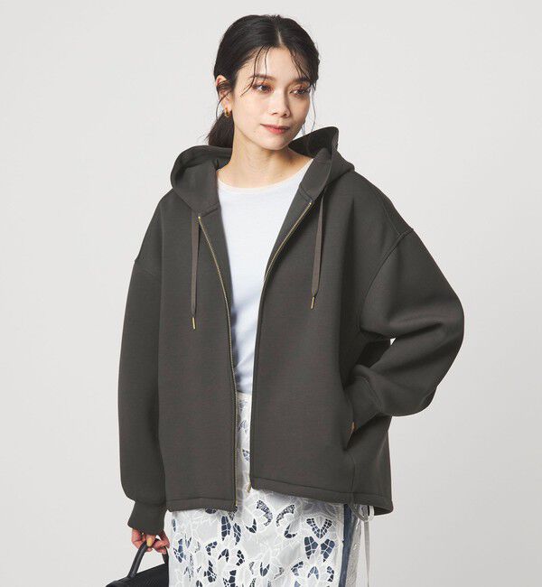 UNITED ARROWS green label relaxing「［size SHORTあり］ダンボール ジップ フーディ」|パーカー|DK.GRAY