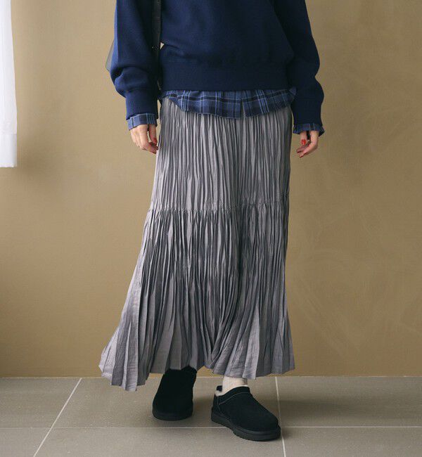 BEAUTY&YOUTH UNITED ARROWS「ポリエステル チンツプリーツ スカート」|スカート|LT.GRAY