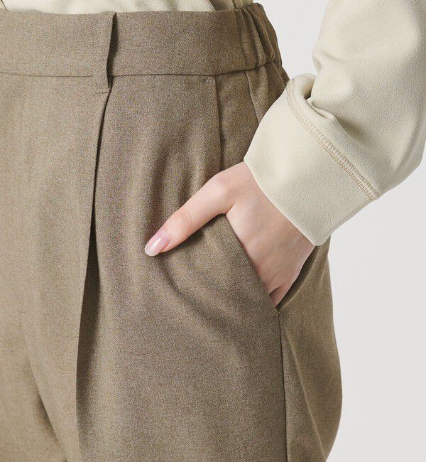 BEAUTY&YOUTH UNITED ARROWS「【WEB限定 Wardrobe DAILY MINIMAL】メランジ タックストレートパンツ ウォッシャブル」|スラックス|