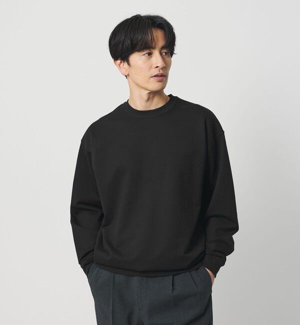 BEAUTY&YOUTH UNITED ARROWS「カネマサメリヤス 36G クルーネック スウェット -MADE IN JAPAN-」|Tシャツ・カットソー|BLACK