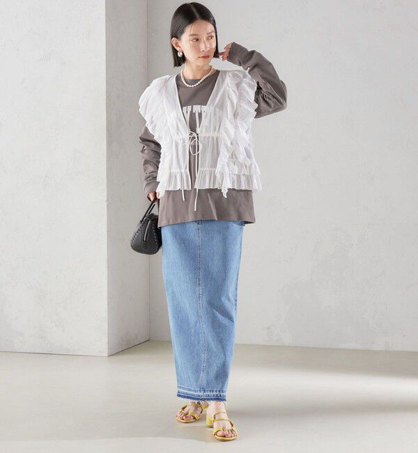 SHIPS for women「〈手洗い可能〉フリル ノースリーブ ブラウス ◇」|シャツ・ブラウス|