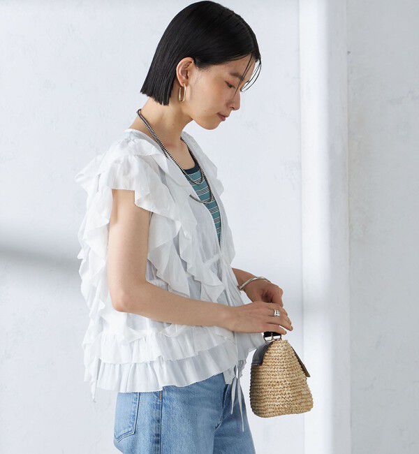 SHIPS for women「〈手洗い可能〉フリル ノースリーブ ブラウス ◇」|シャツ・ブラウス|