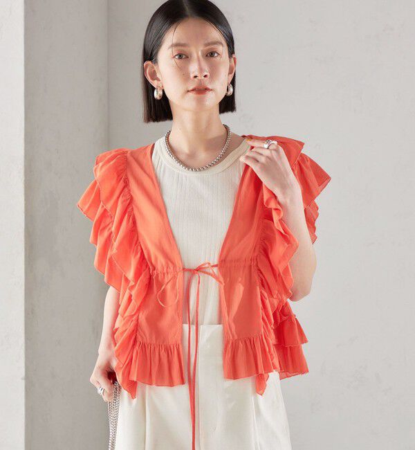 SHIPS for women「〈手洗い可能〉フリル ノースリーブ ブラウス ◇」|シャツ・ブラウス|