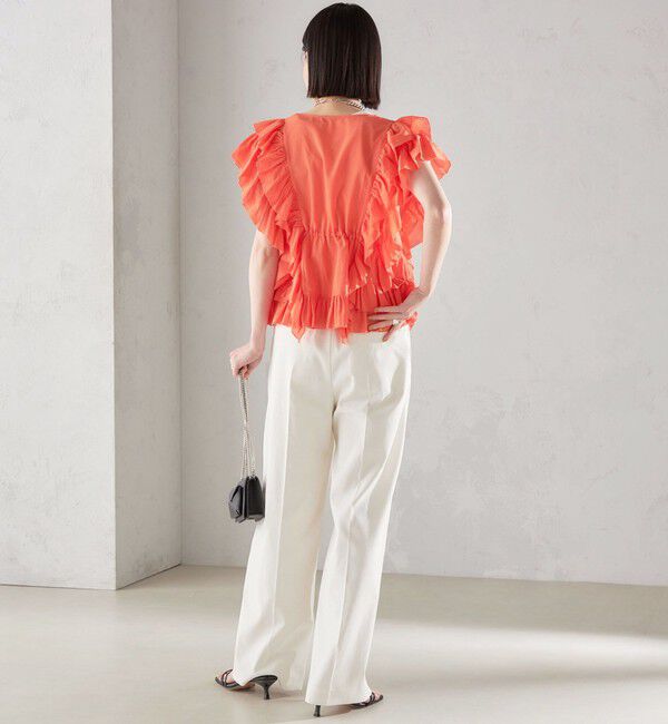 SHIPS for women「〈手洗い可能〉フリル ノースリーブ ブラウス ◇」|シャツ・ブラウス|