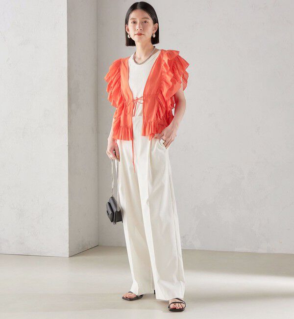 SHIPS for women「〈手洗い可能〉フリル ノースリーブ ブラウス ◇」|シャツ・ブラウス|