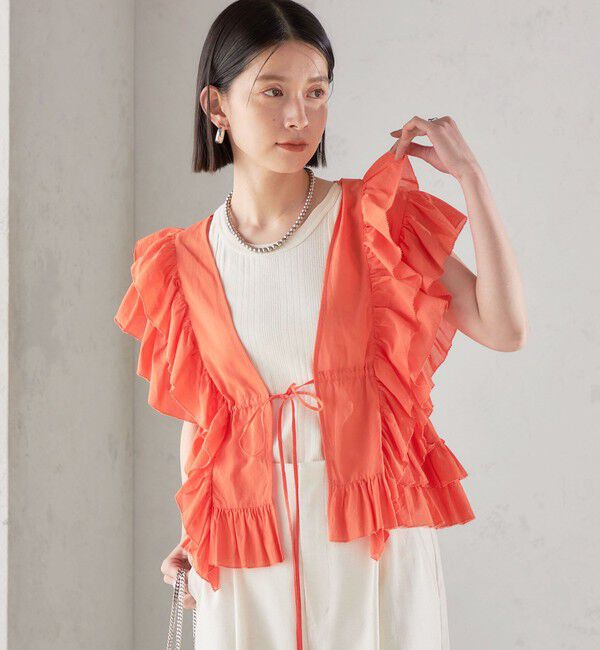 SHIPS for women「〈手洗い可能〉フリル ノースリーブ ブラウス ◇」|シャツ・ブラウス|