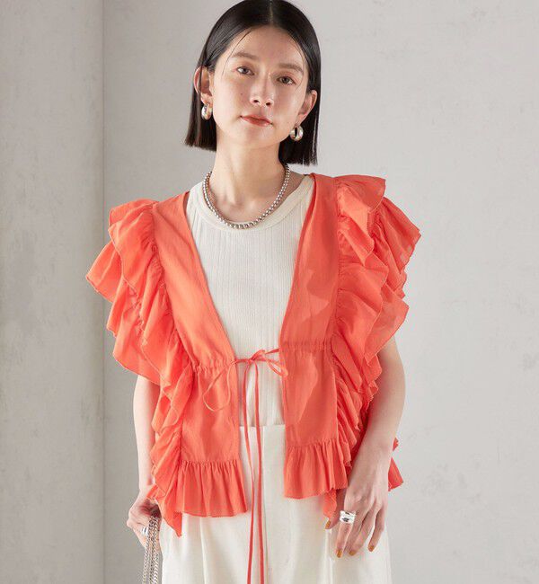 SHIPS for women「〈手洗い可能〉フリル ノースリーブ ブラウス ◇」|シャツ・ブラウス|