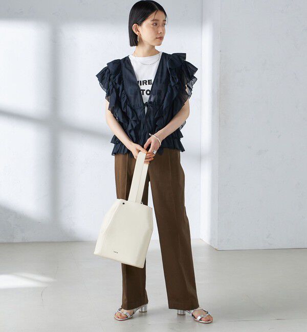 SHIPS for women「〈手洗い可能〉フリル ノースリーブ ブラウス ◇」|シャツ・ブラウス|