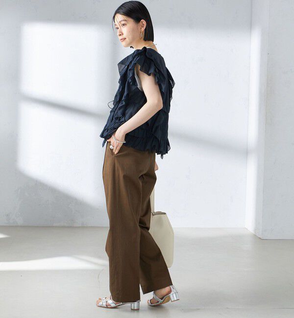 SHIPS for women「〈手洗い可能〉フリル ノースリーブ ブラウス ◇」|シャツ・ブラウス|