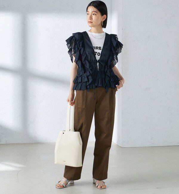 SHIPS for women「〈手洗い可能〉フリル ノースリーブ ブラウス ◇」|シャツ・ブラウス|