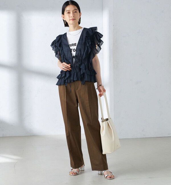 SHIPS for women「〈手洗い可能〉フリル ノースリーブ ブラウス ◇」|シャツ・ブラウス|