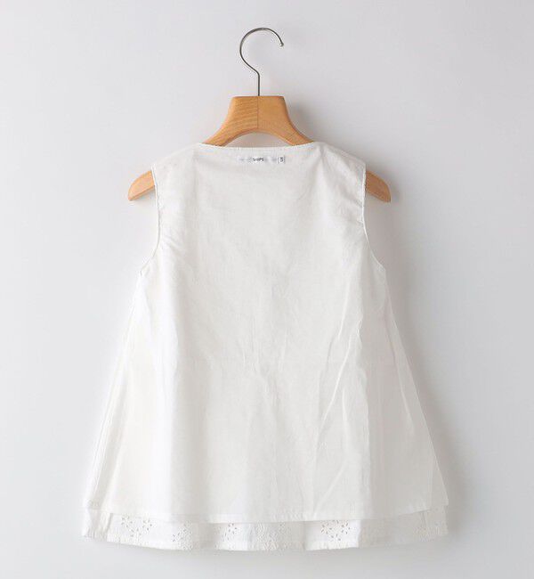SHIPS KIDS「SHIPS KIDS:140～150cm / レース ペプラム ノースリーブ ブラウス」|シャツ・ブラウス|