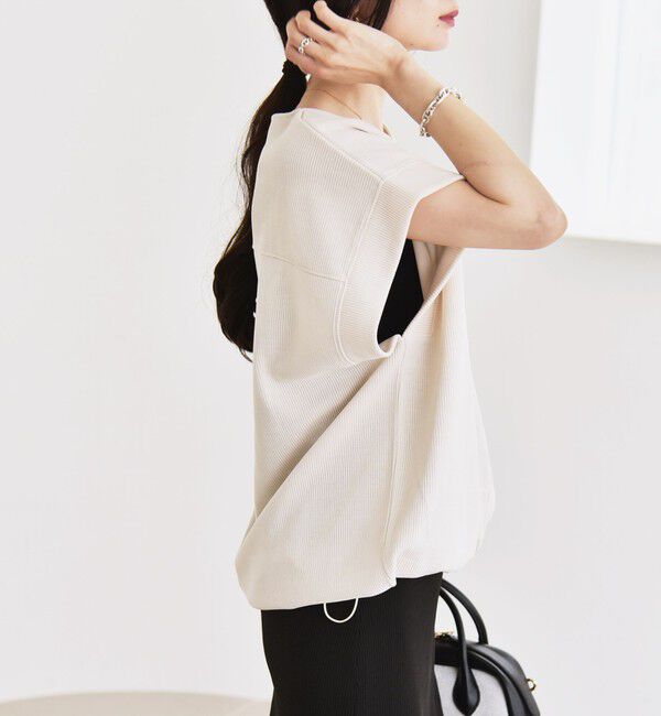 quaranciel「quaranciel:〈洗濯機可能〉ポリエステル ベロア ドロスト ルーズ プルオーバー」|Tシャツ・カットソー|