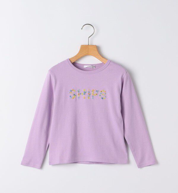 SHIPS KIDS「SHIPS KIDS:100～130cm / フラワー 刺繍 ロゴ 長袖 Tシャツ」|Tシャツ・カットソー|