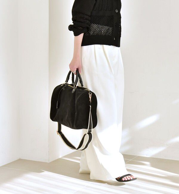 quaranciel「《予約》quaranciel:〈手洗い可能〉サテン ワイド ストレート スラックス」|その他|