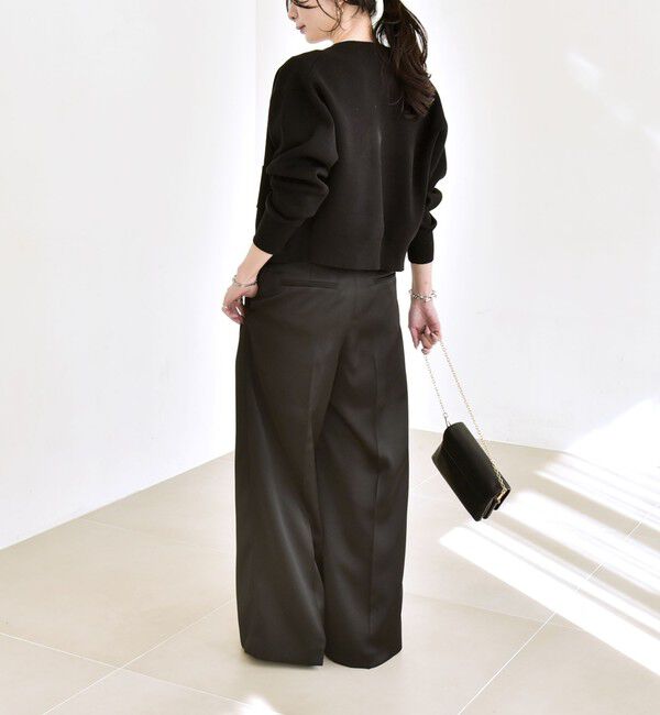 quaranciel「《予約》quaranciel:〈手洗い可能〉サテン ワイド ストレート スラックス」|その他|