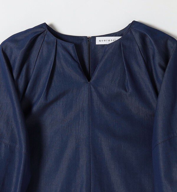 quaranciel「quaranciel:〈洗濯機可能〉ツイル スキッパー ボリュームスリーブ ブラウス」|シャツ・ブラウス|