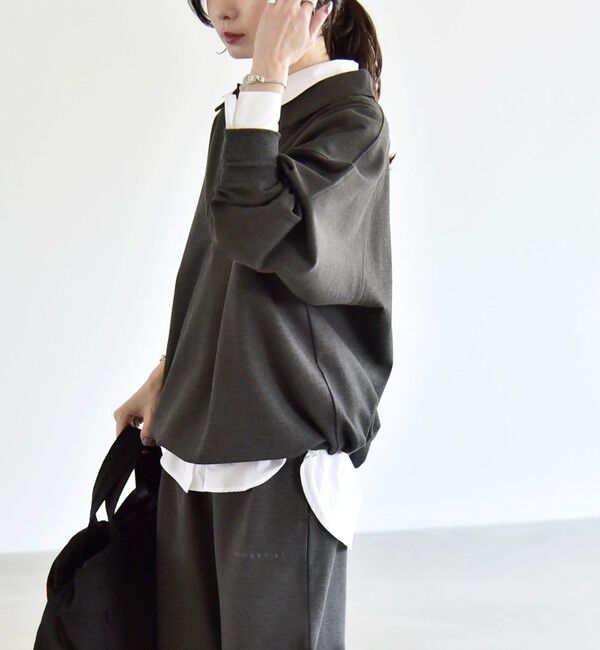 quaranciel「《予約》quaranciel:〈洗濯機可能〉ライト ポンチ ドロスト ポロ プルオーバー」|スウェット・ジャージ|