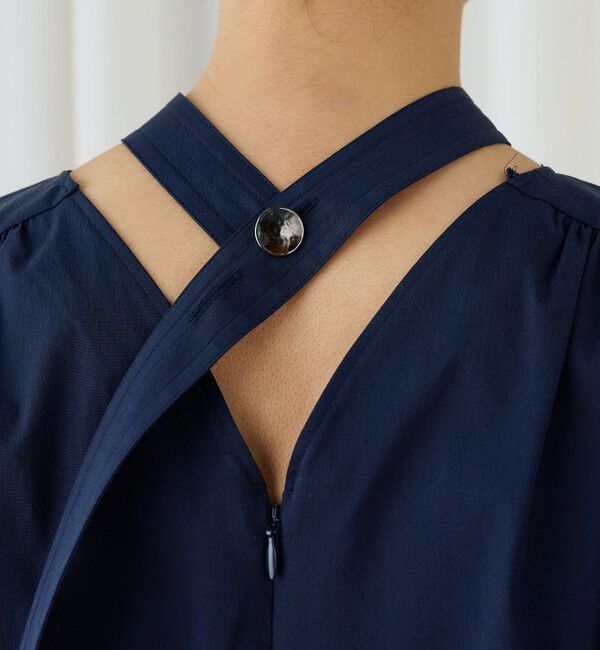 DES PRES「ストレッチポプリン スタンドカラーブラウス」|シャツ・ブラウス|