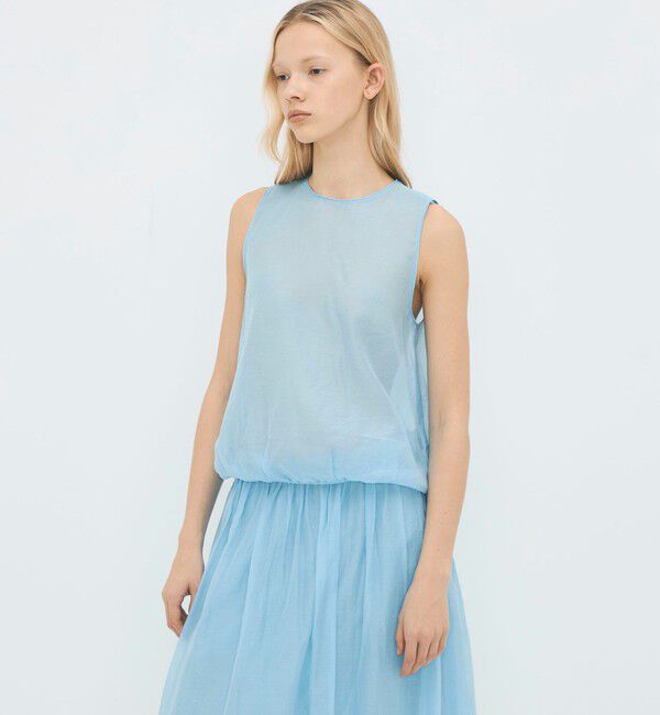 CABaN「コットンシルクオーガンジー ノースリーブブラウス」|シャツ・ブラウス|