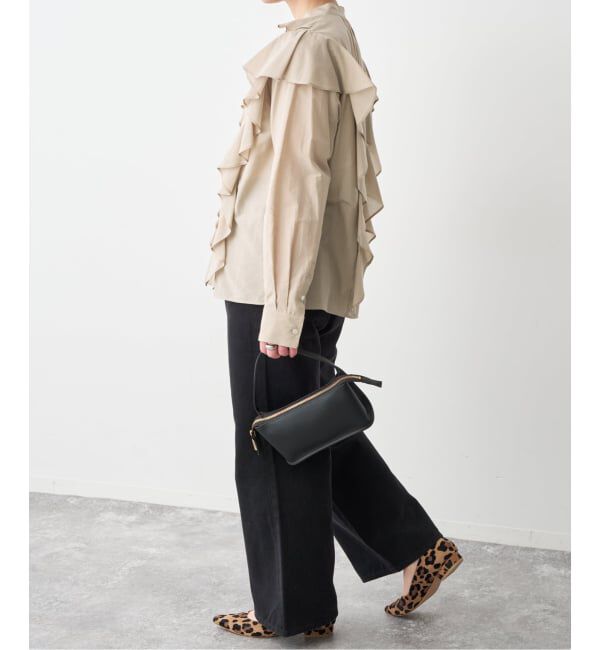 Spick and Span「《予約》スタンドカラーラッフルフリルブラウス」|シャツ・ブラウス|