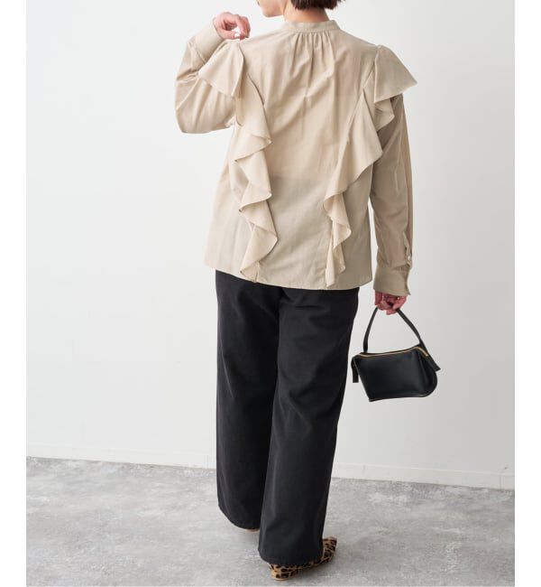 Spick and Span「《予約》スタンドカラーラッフルフリルブラウス」|シャツ・ブラウス|