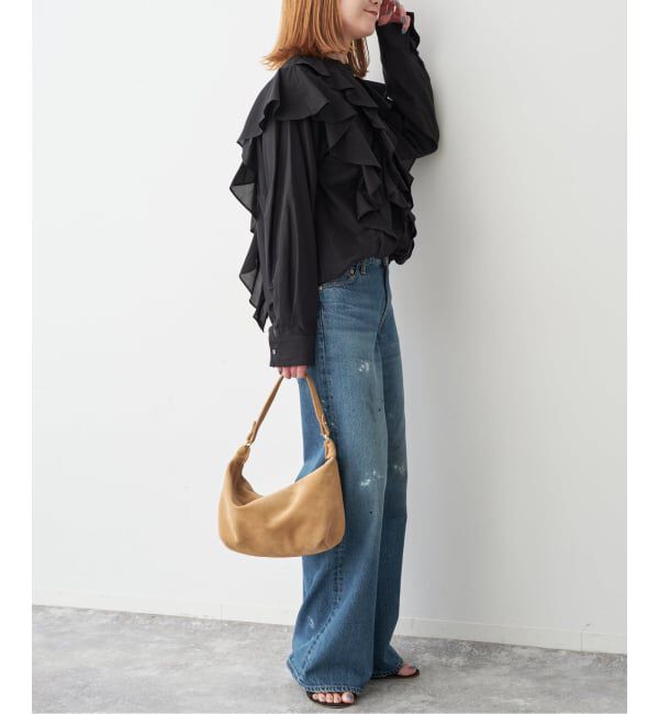 Spick and Span「《予約》スタンドカラーラッフルフリルブラウス」|シャツ・ブラウス|