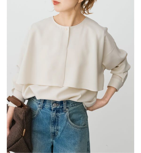 Spick and Span「《セットアップ可 / 予約》ウォッシャブルヨークブラウス」|シャツ・ブラウス|ホワイト A