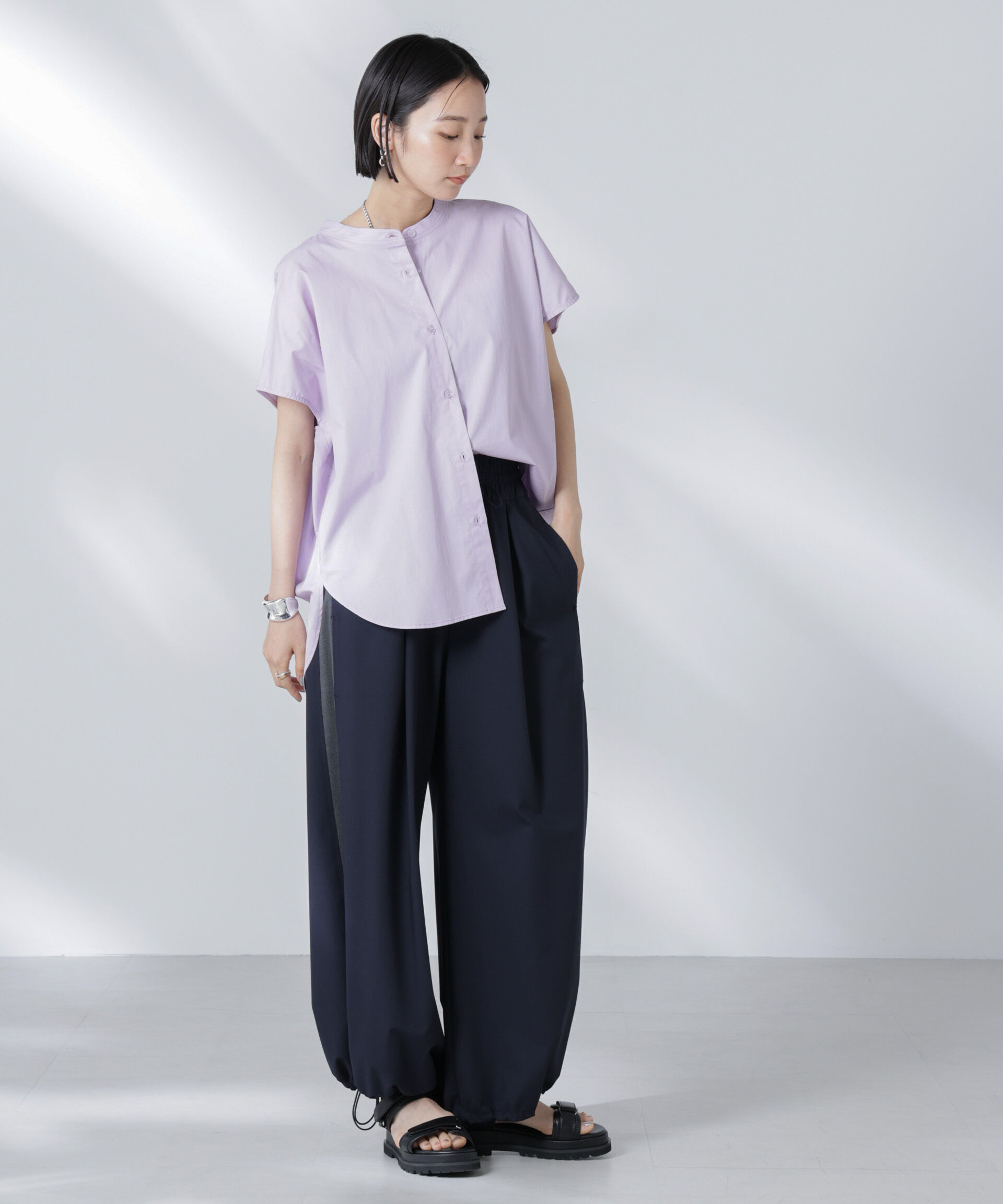 nano･universe「バックギャザーノースリーブブラウス」|シャツ・ブラウス|