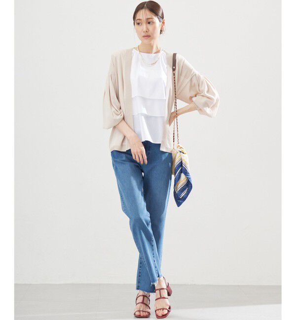 組曲「【WEB限定】コットンレーヨンシャーティングノースリーブ ブラウス」|シャツ・ブラウス|