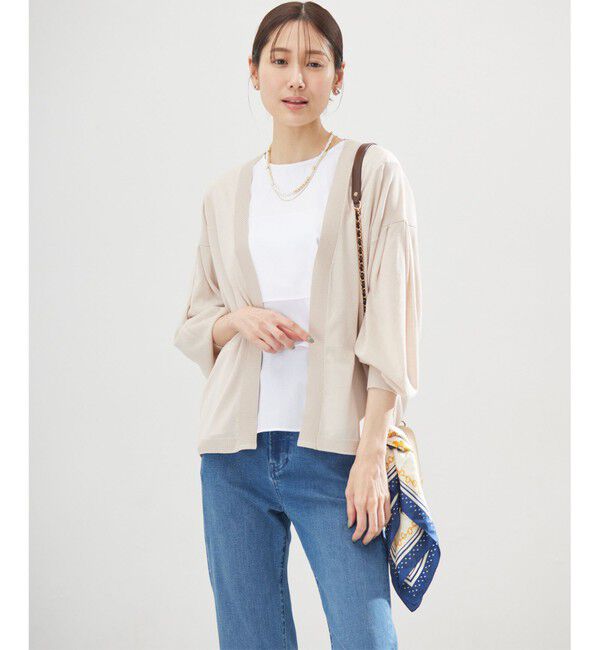 組曲「【WEB限定】コットンレーヨンシャーティングノースリーブ ブラウス」|シャツ・ブラウス|