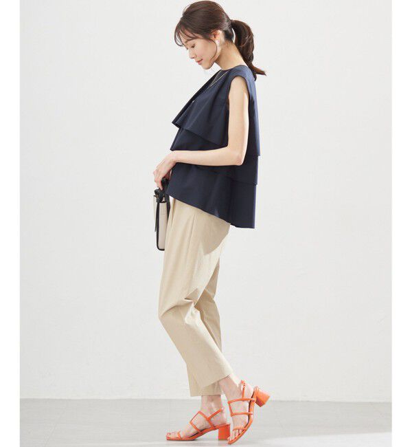 組曲「【WEB限定】コットンレーヨンシャーティングノースリーブ ブラウス」|シャツ・ブラウス|