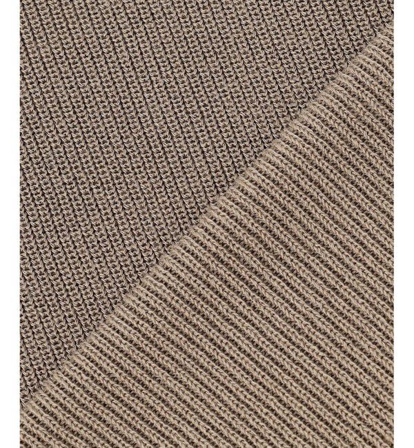 自由区「【カタログ掲載・洗える】ハイツイストコットンアセテート異素材コンビ トップス」|ニット・セーター|