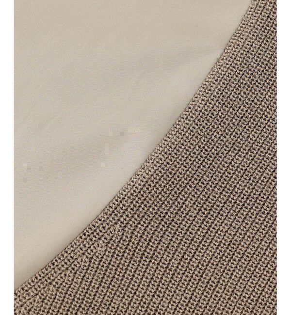 自由区「【カタログ掲載・洗える】ハイツイストコットンアセテート異素材コンビ トップス」|ニット・セーター|