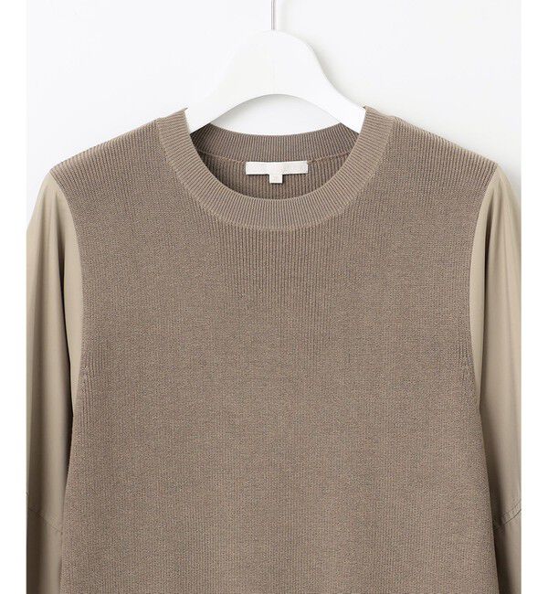 自由区「【カタログ掲載・洗える】ハイツイストコットンアセテート異素材コンビ トップス」|ニット・セーター|